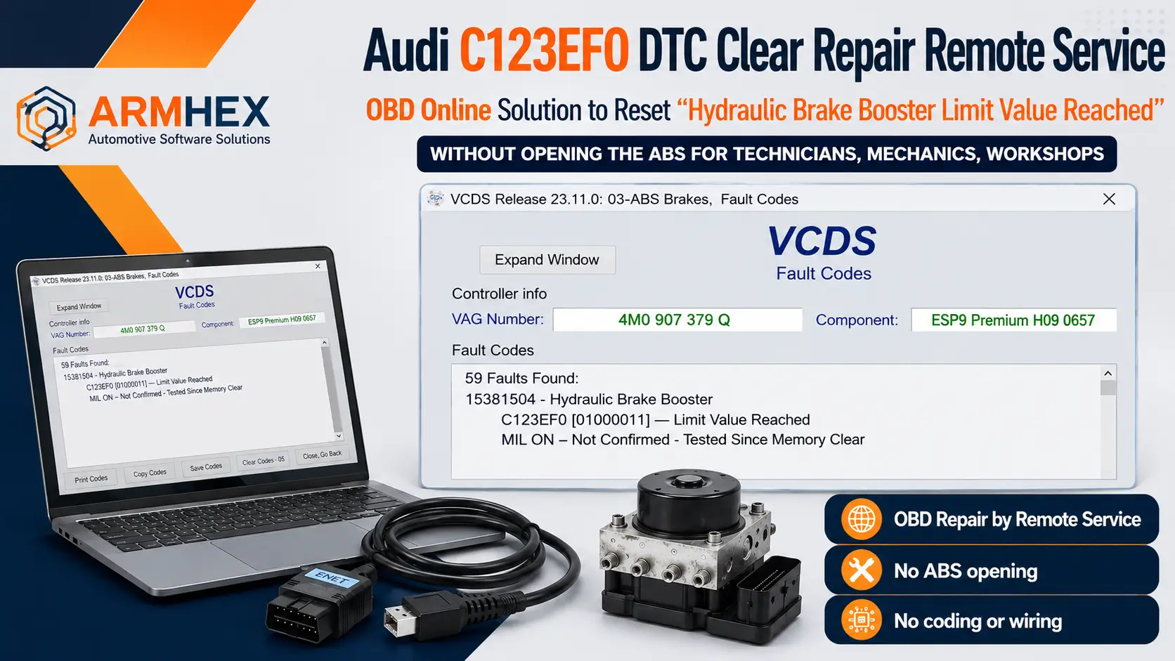Audi C123EF0 ABS Repair OBD ENET - ARMHEX