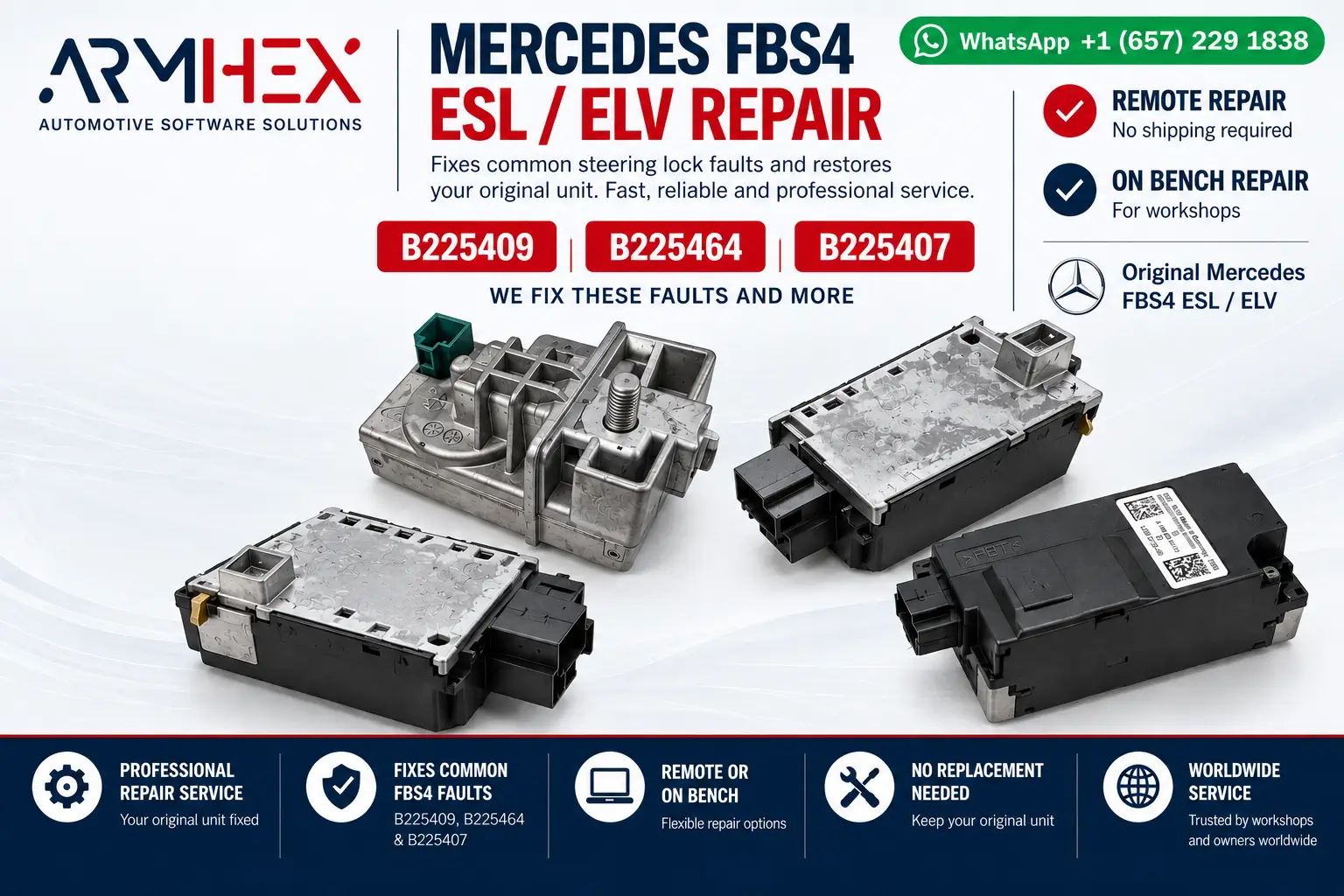 Mercedes FBS4 ESL_ELV B225409, B225464, and B225407 Repair - ARMHEX