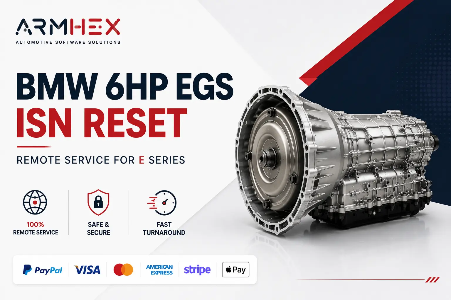BMW 6HP EGS ISN RESET REMOTE SERVICE FOR E SERIES - ARMHEX